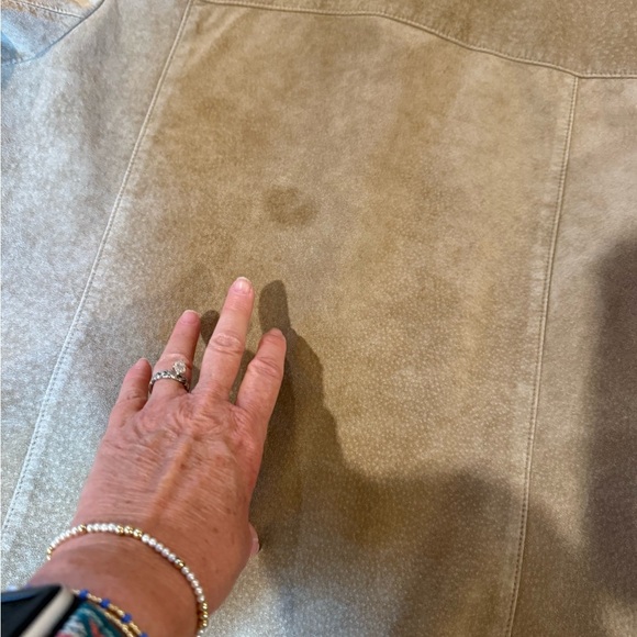 Eddie Bauer Seattle Vintage Suede-Leather Washable Women's Tan  Jacket, size XS - Picture 13 of 16